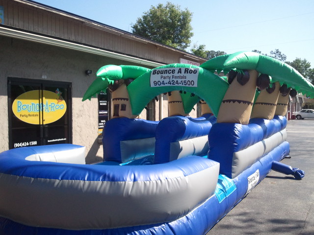 Palm Tree Slip n Slide  30' Bounce House Waterslide WET or DRY image - Jacksonville, FL