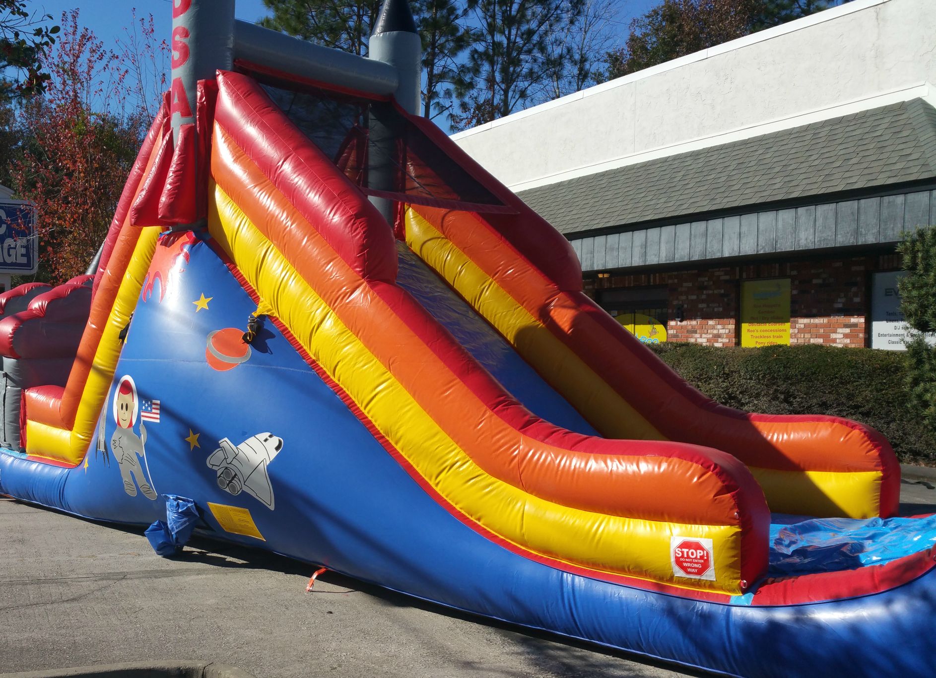 bounce house with waterslide