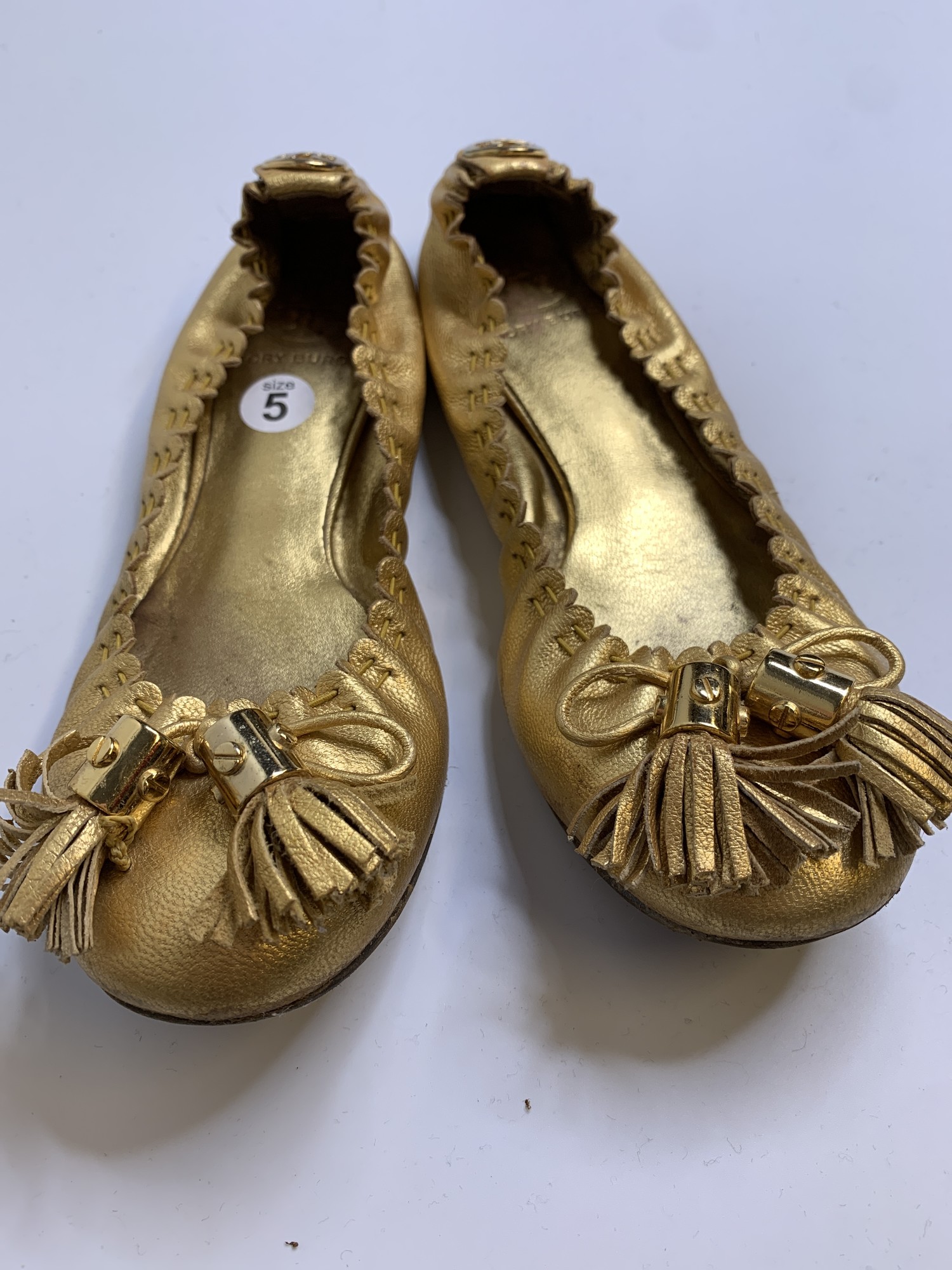 tory burch shoes gold