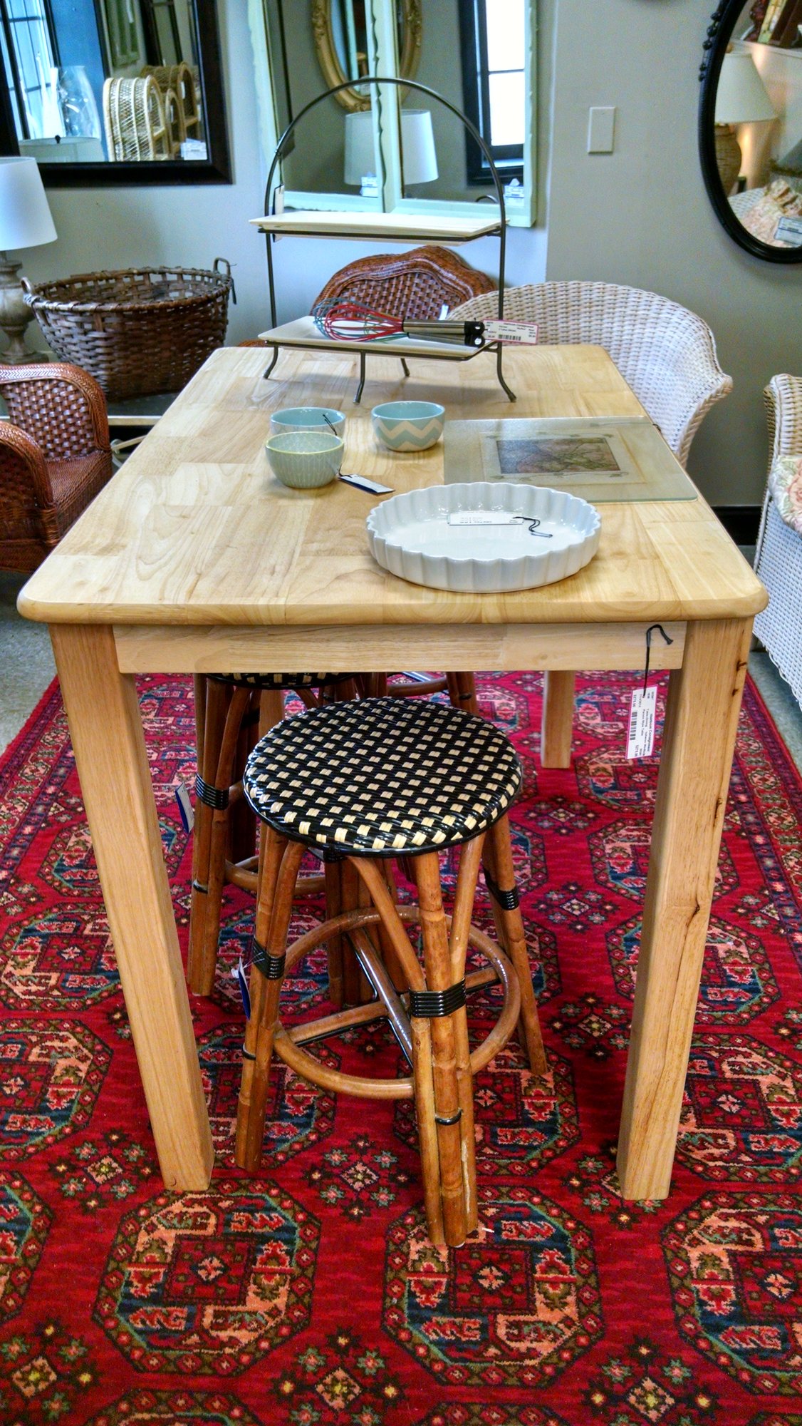 Parson Style Table Heirloom Consignment Parson S Style Tall Table With An Unfinished Top Treated Food Grade Butcher Block Oil So
