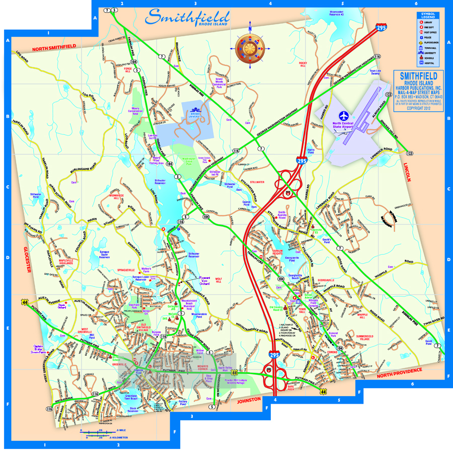 Smithfield, RI Street Map, Smithfield Road Map, Smithfield Map